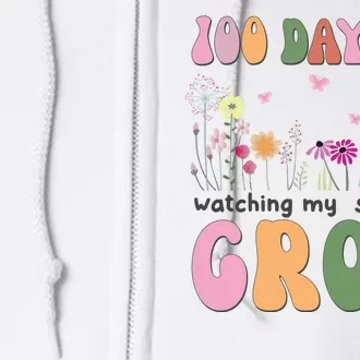 100 Days Watching My Students Grow Floral Full Zip Hoodie