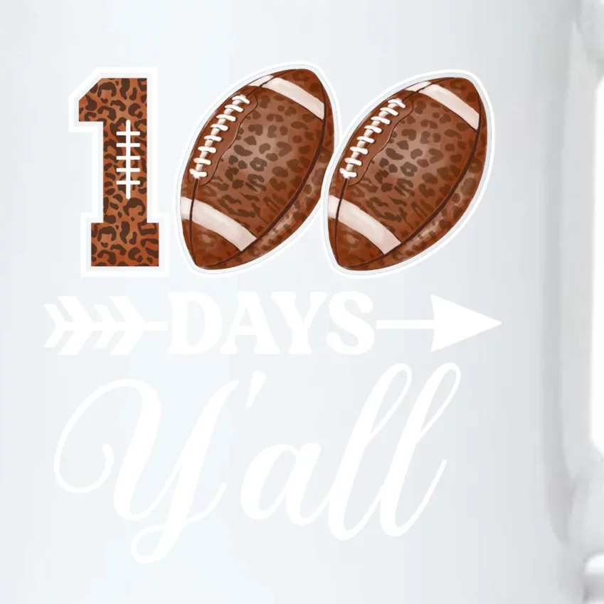 100 Days Y'all Teacher Or Student Leopard Print Football Gift Black Color Changing Mug