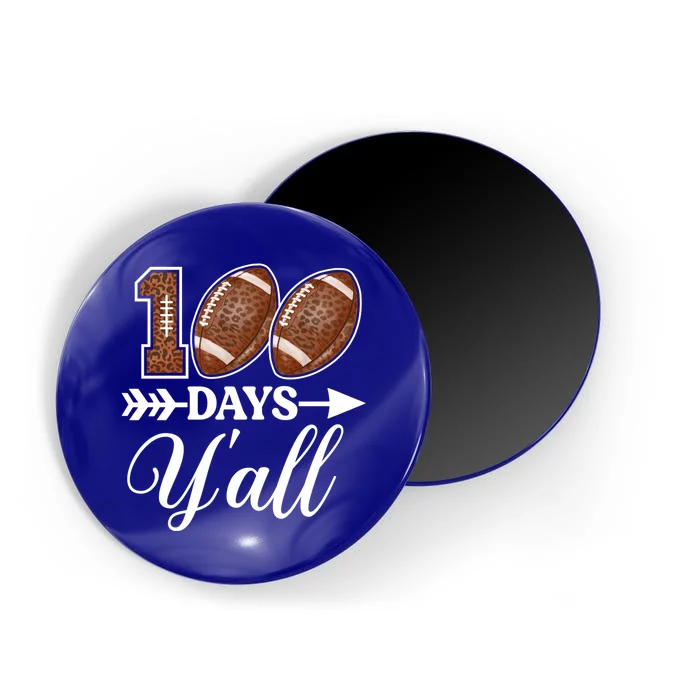 100 Days Y'all Teacher Or Student Leopard Print Football Gift Magnet