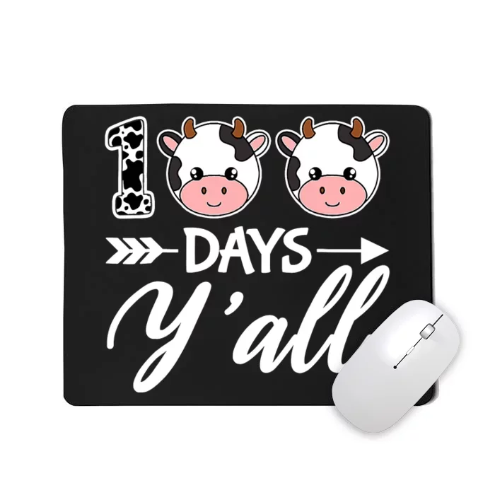 100 Days YAll 100th Day Of School With Cute Cows Mousepad