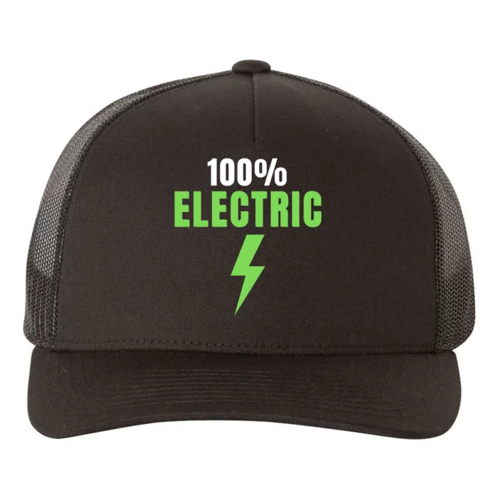 100% Electric, Drive EVs, EV Life, Funny Electric Vehicle, Cool EVs Yupoong Adult 5-Panel Trucker Hat