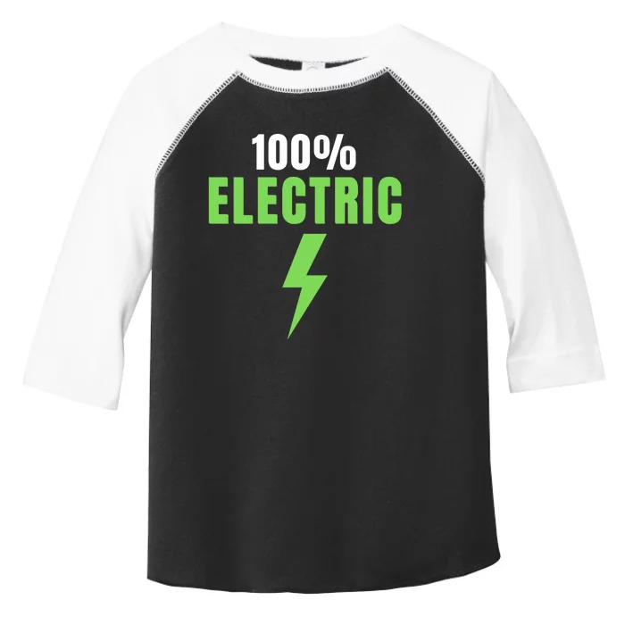 100% Electric, Drive EVs, EV Life, Funny Electric Vehicle, Cool EVs Toddler Fine Jersey T-Shirt