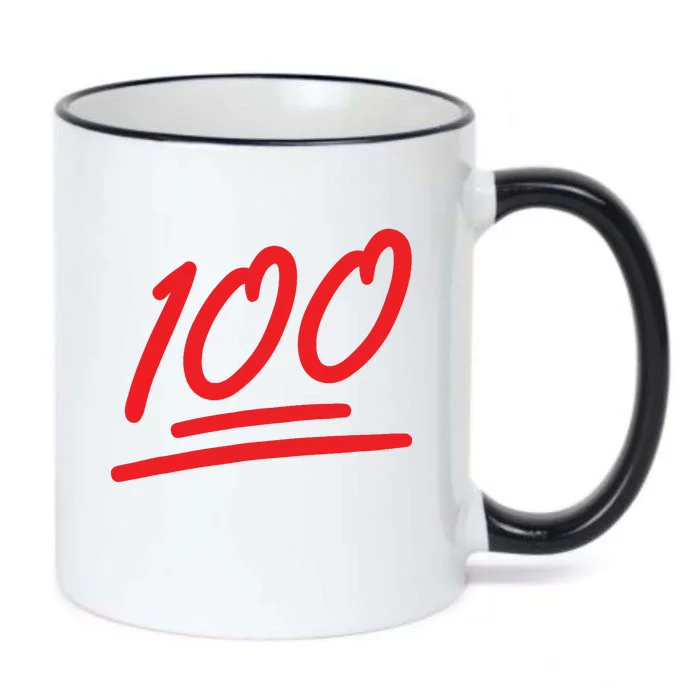 100 Emoticon Funny 100 Emote Art Cool Fun One Hundred Black Color Changing Mug