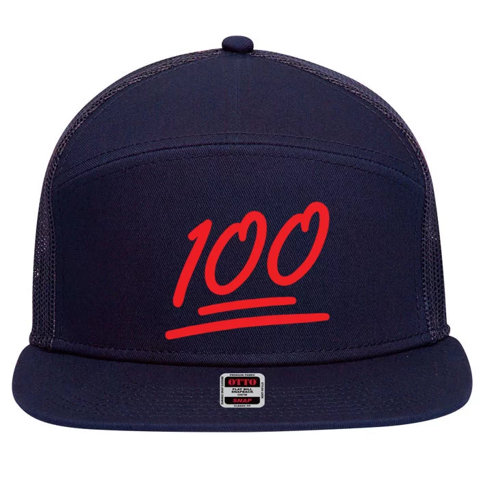 100 Emoticon Funny 100 Emote Art Cool Fun One Hundred 7 Panel Mesh Trucker Snapback Hat