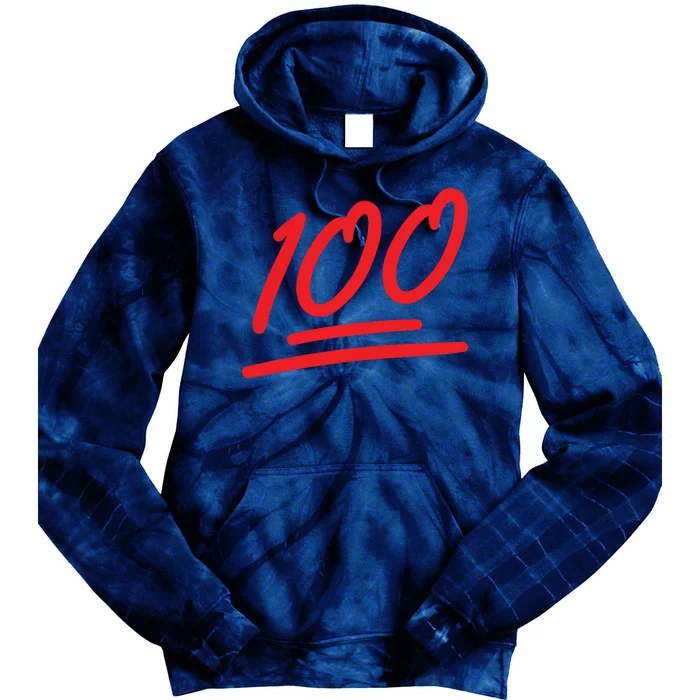 100 Emoticon Funny 100 Emote Art Cool Fun One Hundred Tie Dye Hoodie