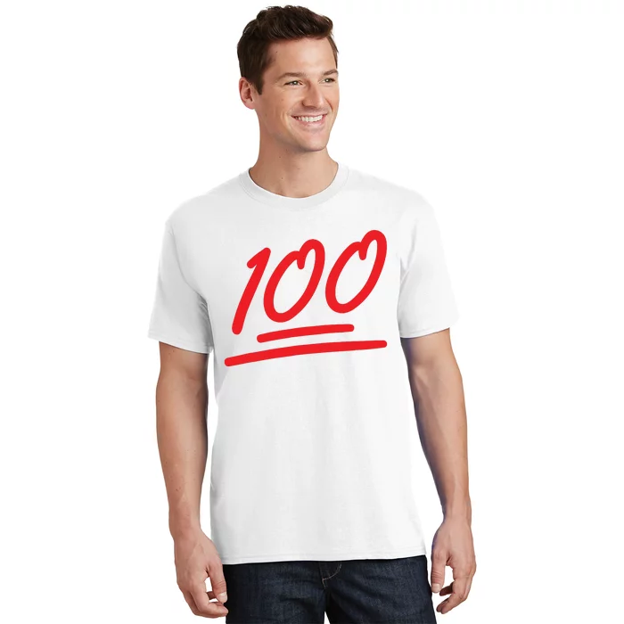 100 Emoticon Funny 100 Emote Art Cool Fun One Hundred T-Shirt