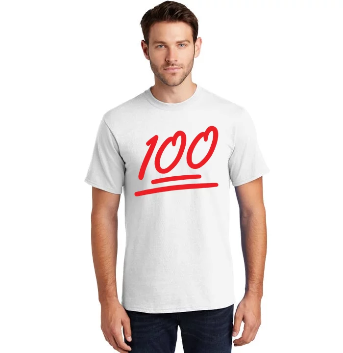 100 Emoticon Funny 100 Emote Art Cool Fun One Hundred Tall T-Shirt