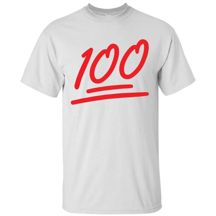 100 Emoticon Funny 100 Emote Art Cool Fun One Hundred Tall T-Shirt