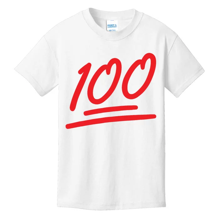 100 Emoticon Funny 100 Emote Art Cool Fun One Hundred Kids T-Shirt