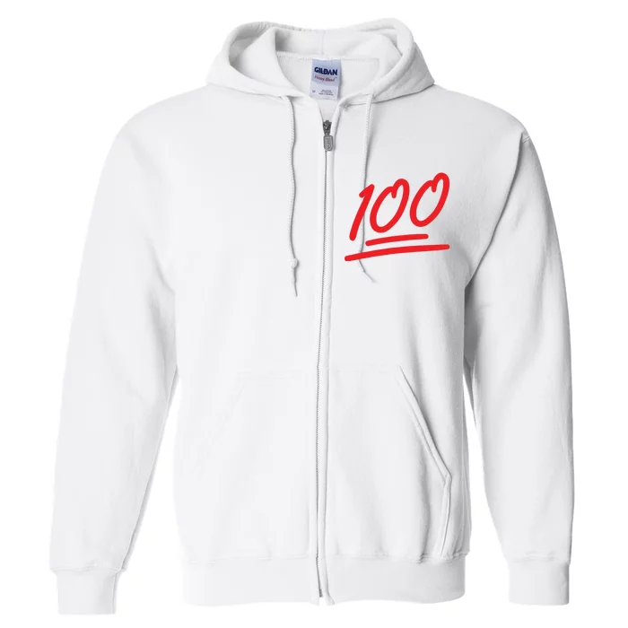 100 Emoticon Funny 100 Emote Art Cool Fun One Hundred Full Zip Hoodie