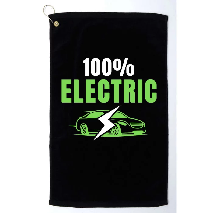 100% Electric, Funny Electric Vehicle, Drive EVs, EV Life, Cool EVs Platinum Collection Golf Towel