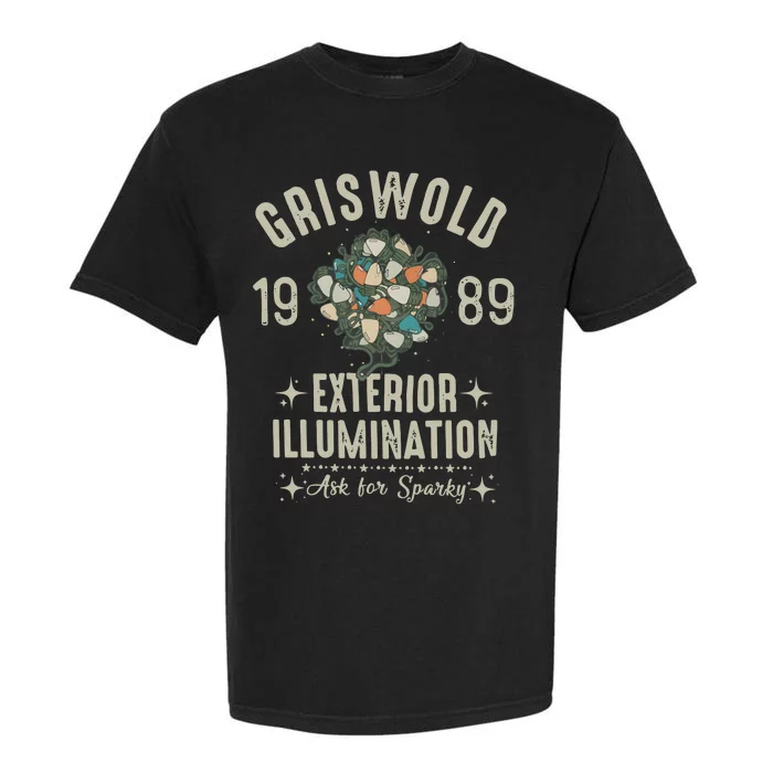 1989 Exterior Illumination Funny Christmas Lighting Garment-Dyed Heavyweight T-Shirt