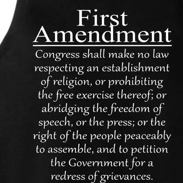 1st First Amendment US Constitution Patriot US History Ladies Tri-Blend Wicking Tank