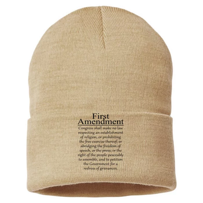 1st First Amendment US Constitution Patriot US History Sustainable Knit Beanie