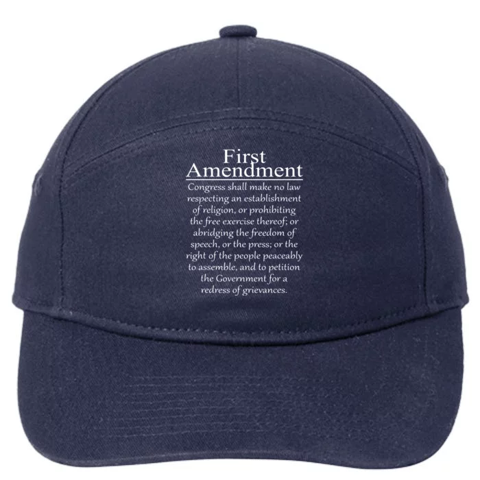 1st First Amendment US Constitution Patriot US History 7-Panel Snapback Hat