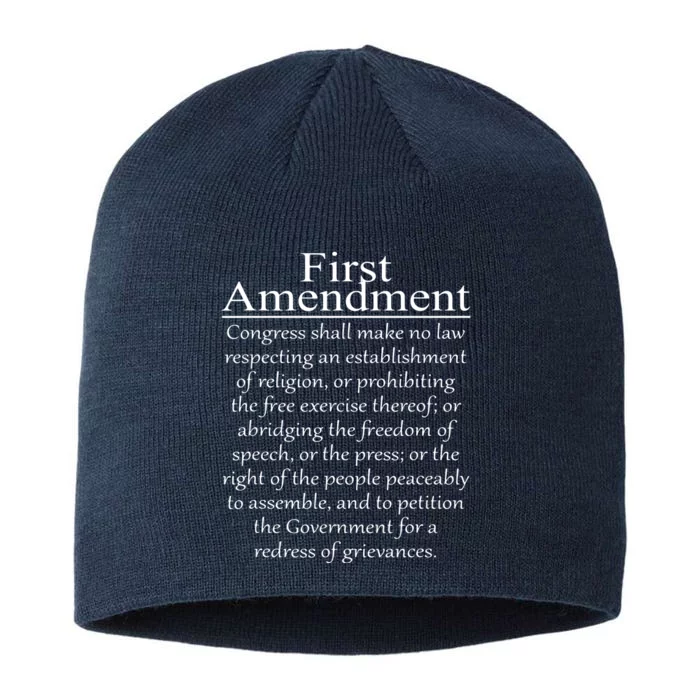 1st First Amendment US Constitution Patriot US History 8 1/2in Sustainable Knit Beanie