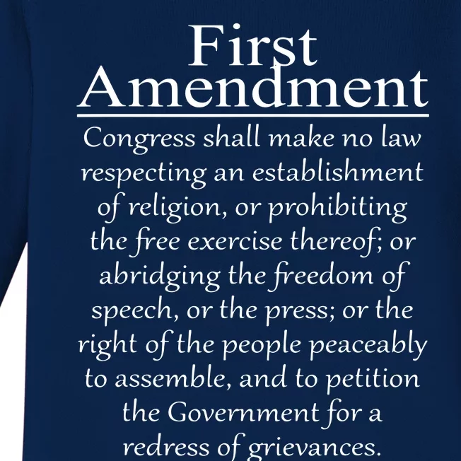 1st First Amendment US Constitution Patriot US History Baby Long Sleeve Bodysuit