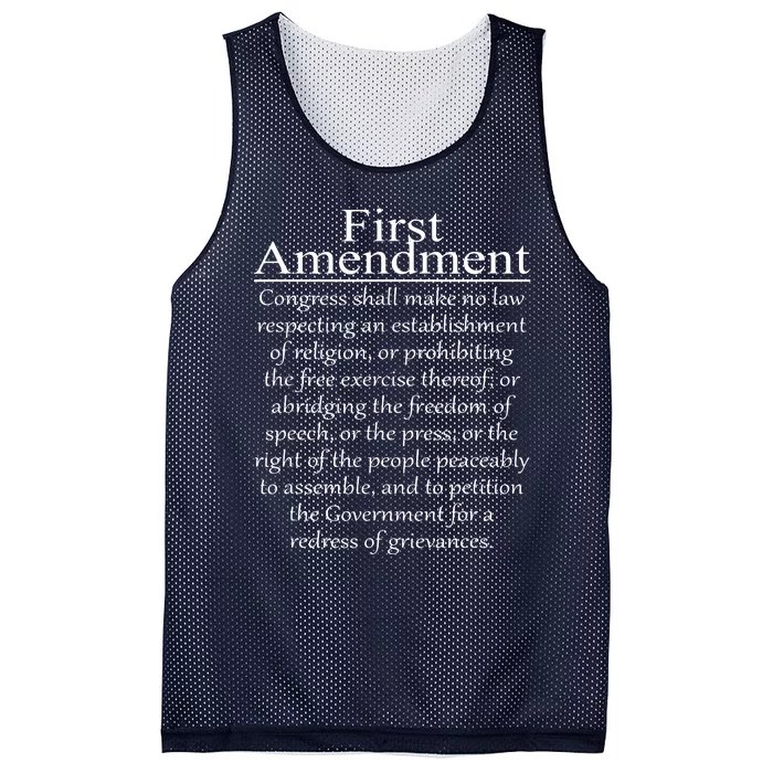 1st First Amendment US Constitution Patriot US History Mesh Reversible Basketball Jersey Tank