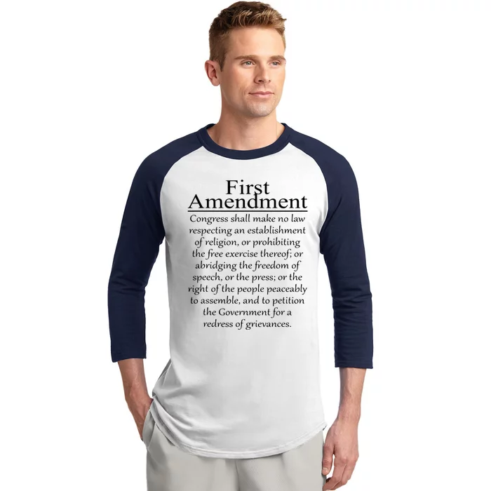 1st First Amendment US Constitution Patriot US History Baseball Sleeve Shirt