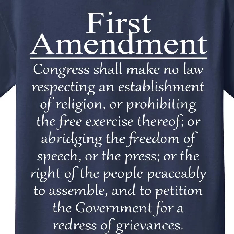 1st First Amendment US Constitution Patriot US History Kids T-Shirt