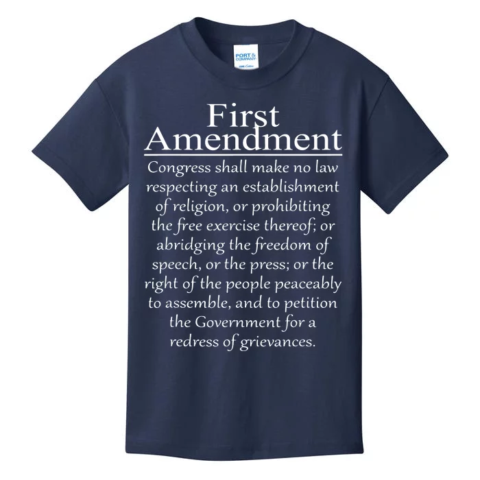 1st First Amendment US Constitution Patriot US History Kids T-Shirt