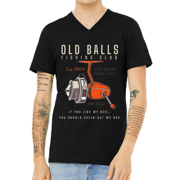 1964 Fishing Birthday Old Fart 60th For Fisherman V-Neck T-Shirt