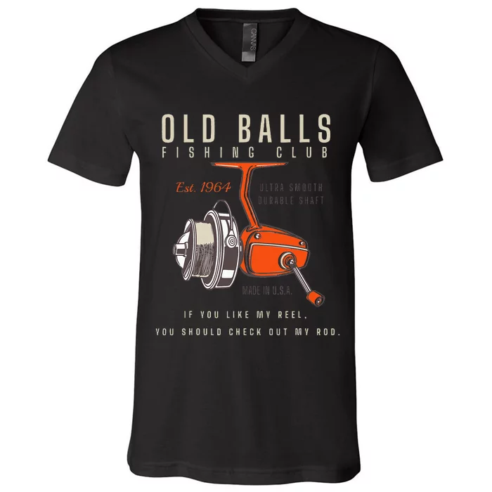 1964 Fishing Birthday Old Fart 60th For Fisherman V-Neck T-Shirt