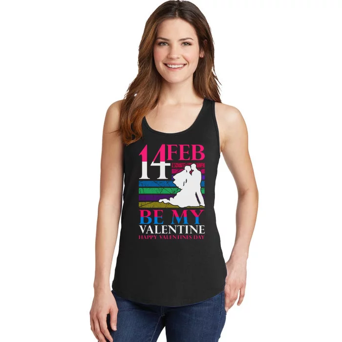 14 Feb Be My Valentine Happy Valentine's Day Ladies Essential Tank