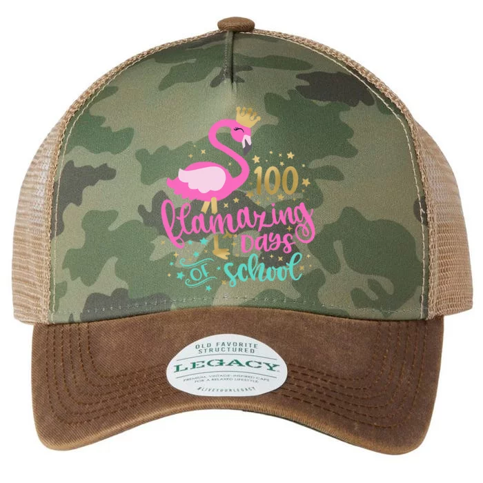 100 Flamazing Days Of School Flamingo Teacher Legacy Tie Dye Trucker Hat