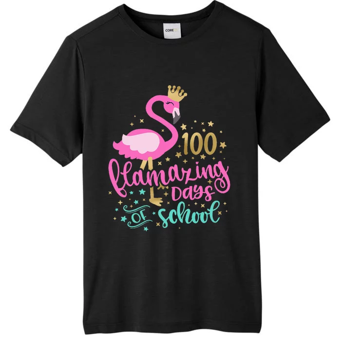 100 Flamazing Days Of School Flamingo Teacher ChromaSoft Performance T-Shirt