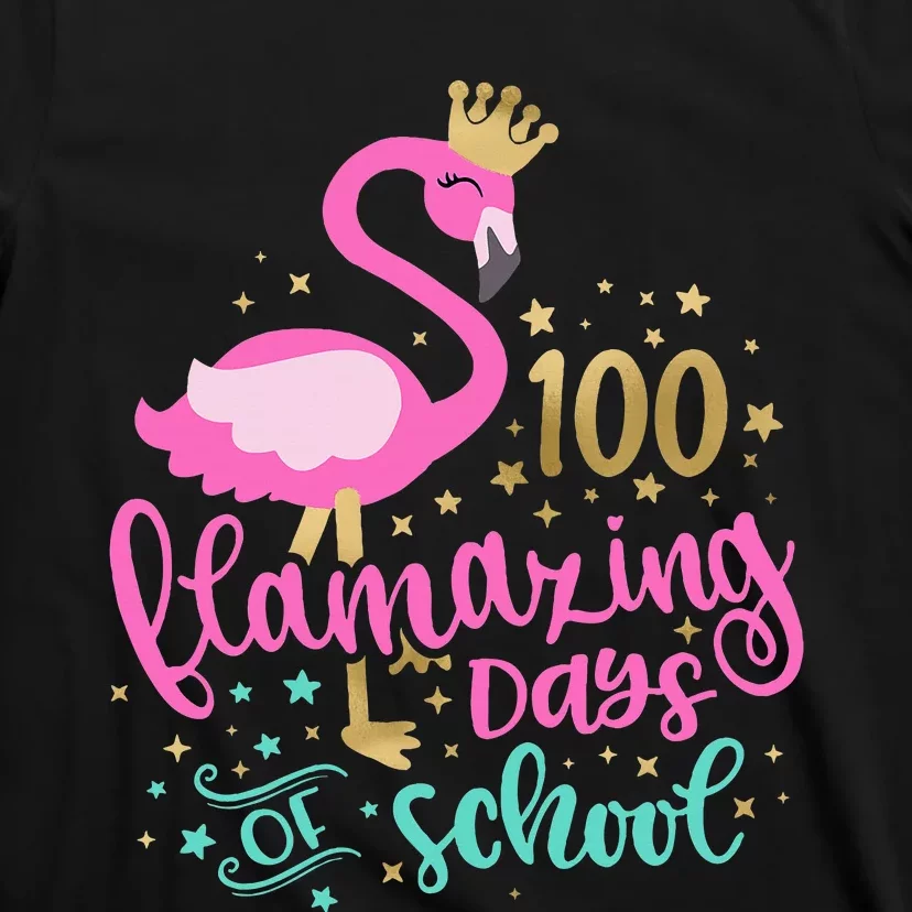 100 Flamazing Days Of School Flamingo Teacher T-Shirt