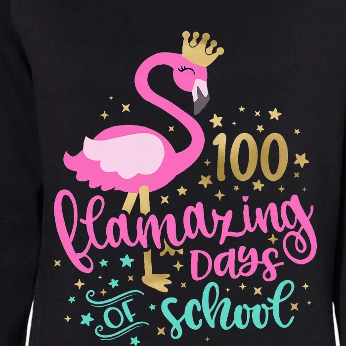 100 Flamazing Days Of School Flamingo Teacher Womens California Wash Sweatshirt