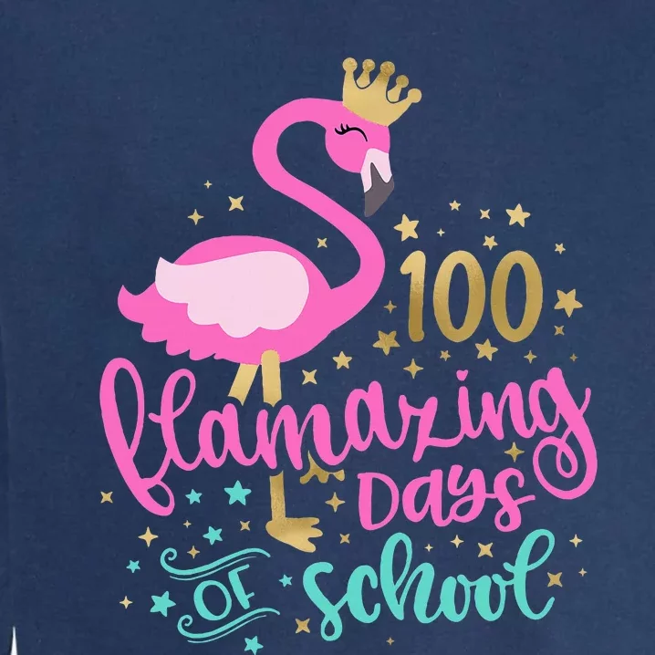 100 Flamazing Days Of School Flamingo Teacher Garment-Dyed Sweatshirt