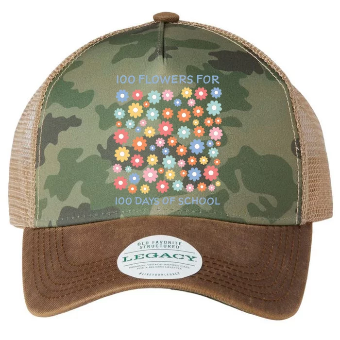 100 Flowers For 100 Days Of School Legacy Tie Dye Trucker Hat