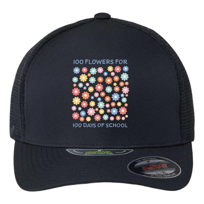 100 Flowers For 100 Days Of School Flexfit Unipanel Trucker Cap