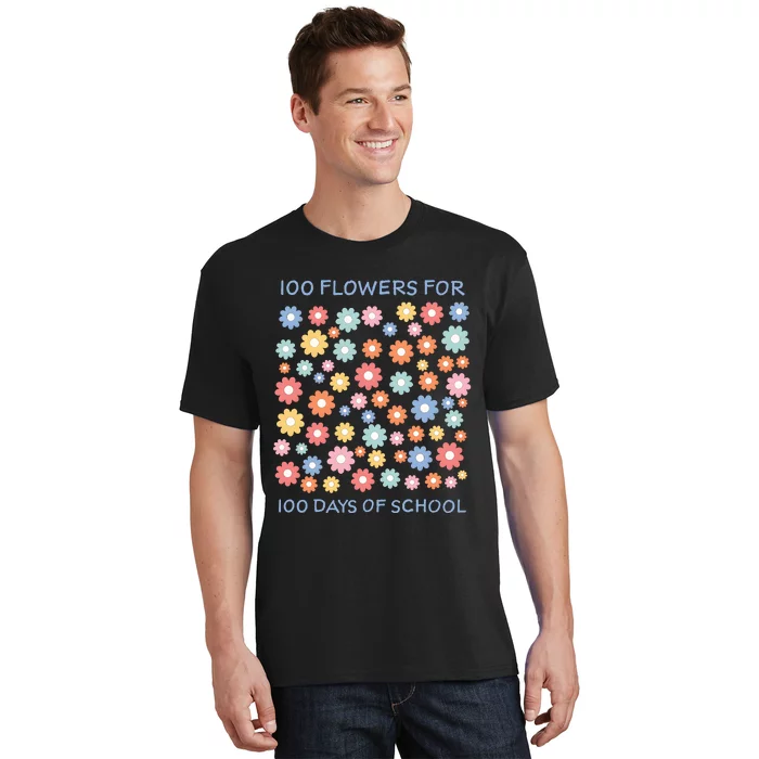 100 Flowers For 100 Days Of School T-Shirt