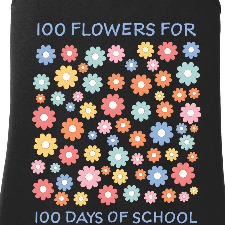 100 Flowers For 100 Days Of School Ladies Essential Tank