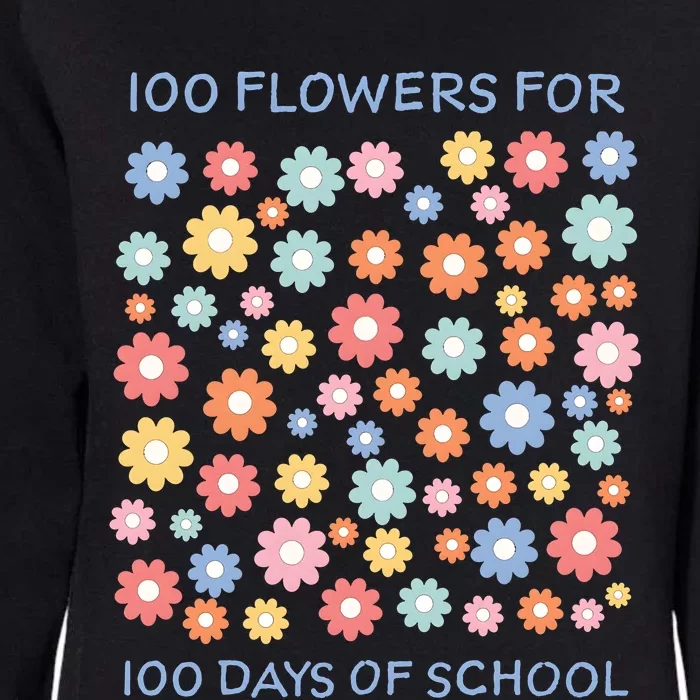 100 Flowers For 100 Days Of School Womens California Wash Sweatshirt