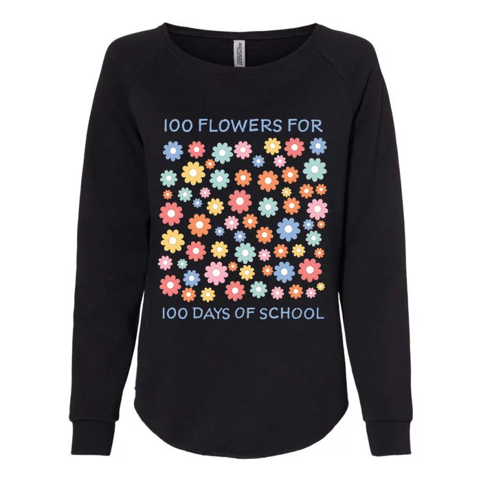 100 Flowers For 100 Days Of School Womens California Wash Sweatshirt