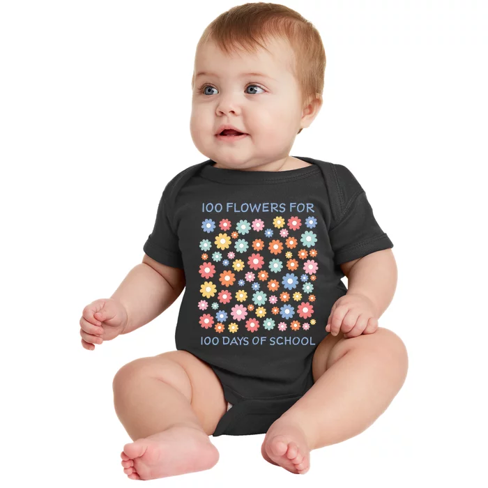 100 Flowers For 100 Days Of School Baby Bodysuit