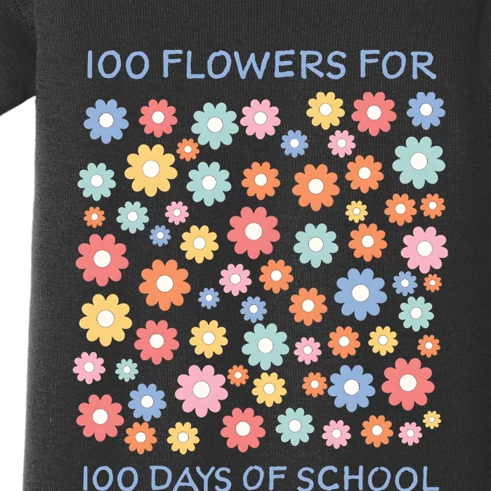 100 Flowers For 100 Days Of School Baby Bodysuit