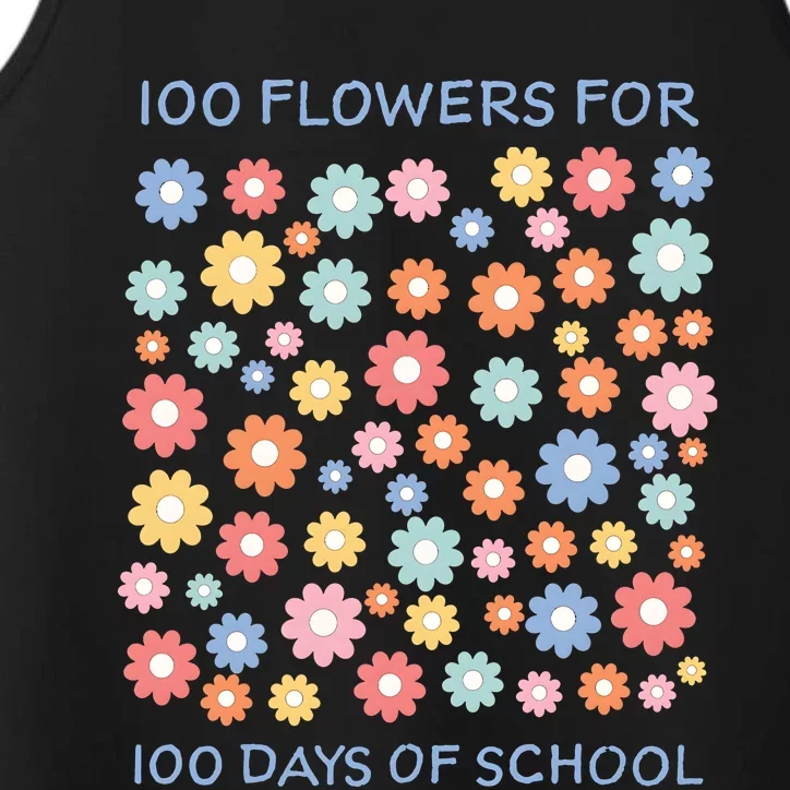 100 Flowers For 100 Days Of School Performance Tank