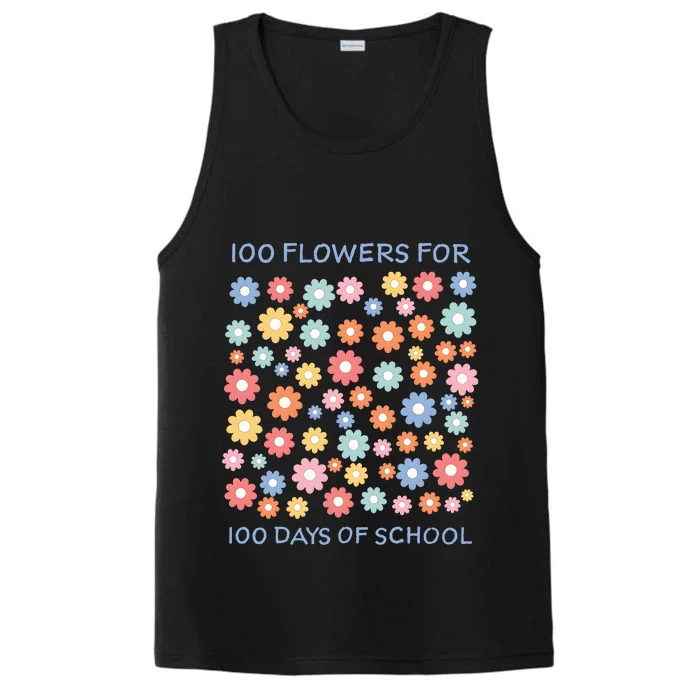 100 Flowers For 100 Days Of School Performance Tank