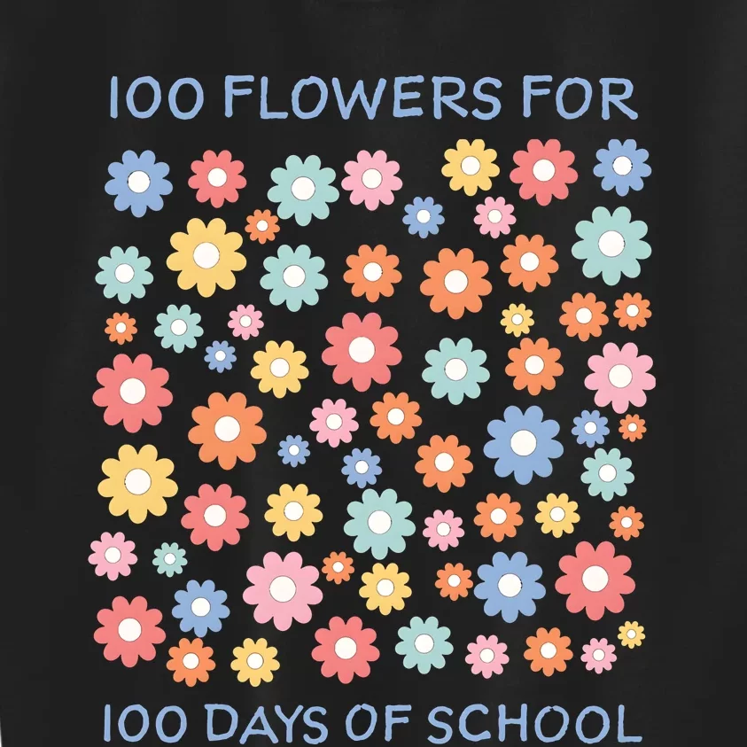 100 Flowers For 100 Days Of School Kids Sweatshirt