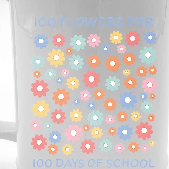 100 Flowers For 100 Days Of School Front & Back Beer Stein