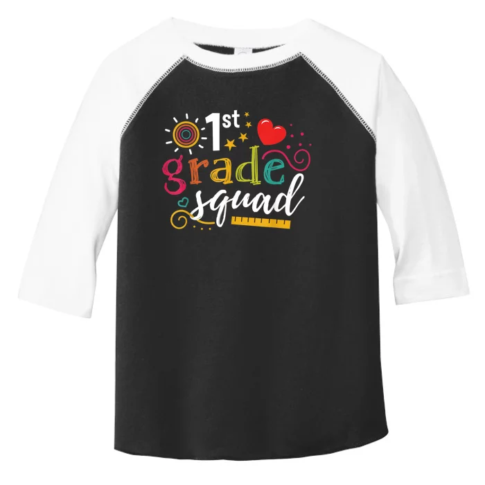 1st First Grade Squad Student Teacher Gift Back To School Toddler Fine Jersey T-Shirt