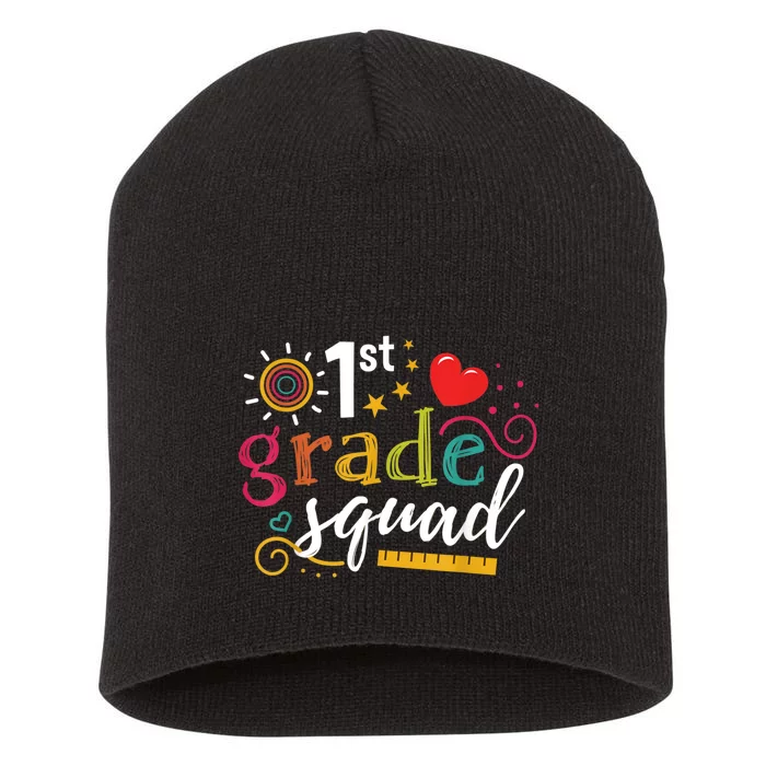 1st First Grade Squad Student Teacher Gift Back To School Short Acrylic Beanie