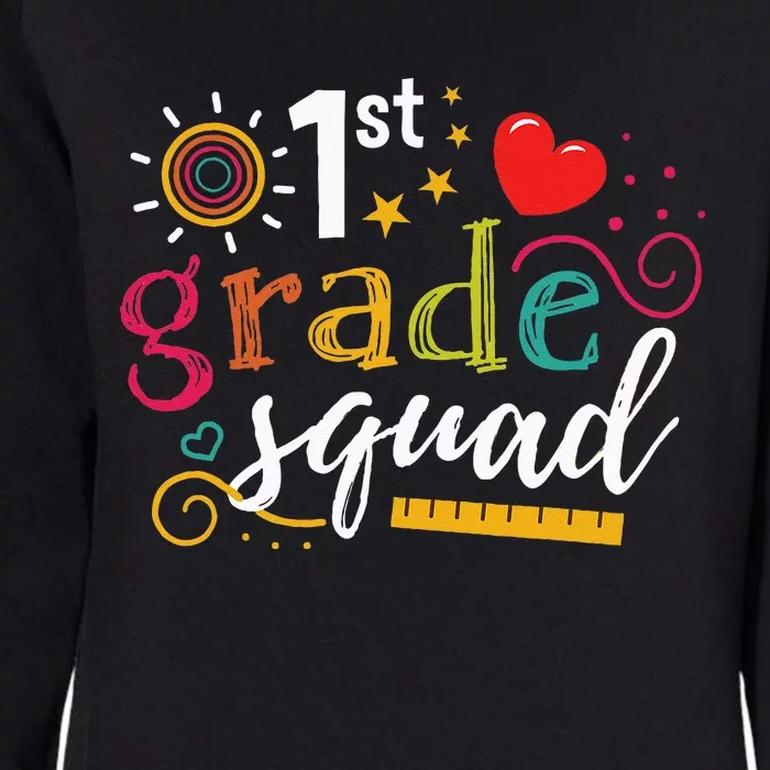 1st First Grade Squad Student Teacher Gift Back To School Womens California Wash Sweatshirt