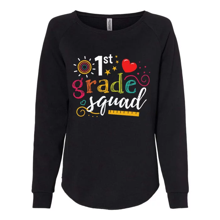 1st First Grade Squad Student Teacher Gift Back To School Womens California Wash Sweatshirt