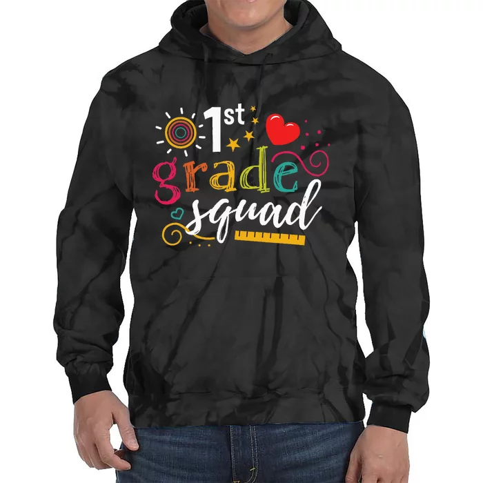 1st First Grade Squad Student Teacher Gift Back To School Tie Dye Hoodie